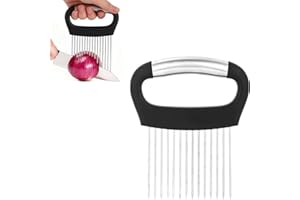 Extra-Large Onion Holder for Slicing, Stainless Steel Food Slicer Guide with 14 Long Needles Multi-Functional Home Kitchen To