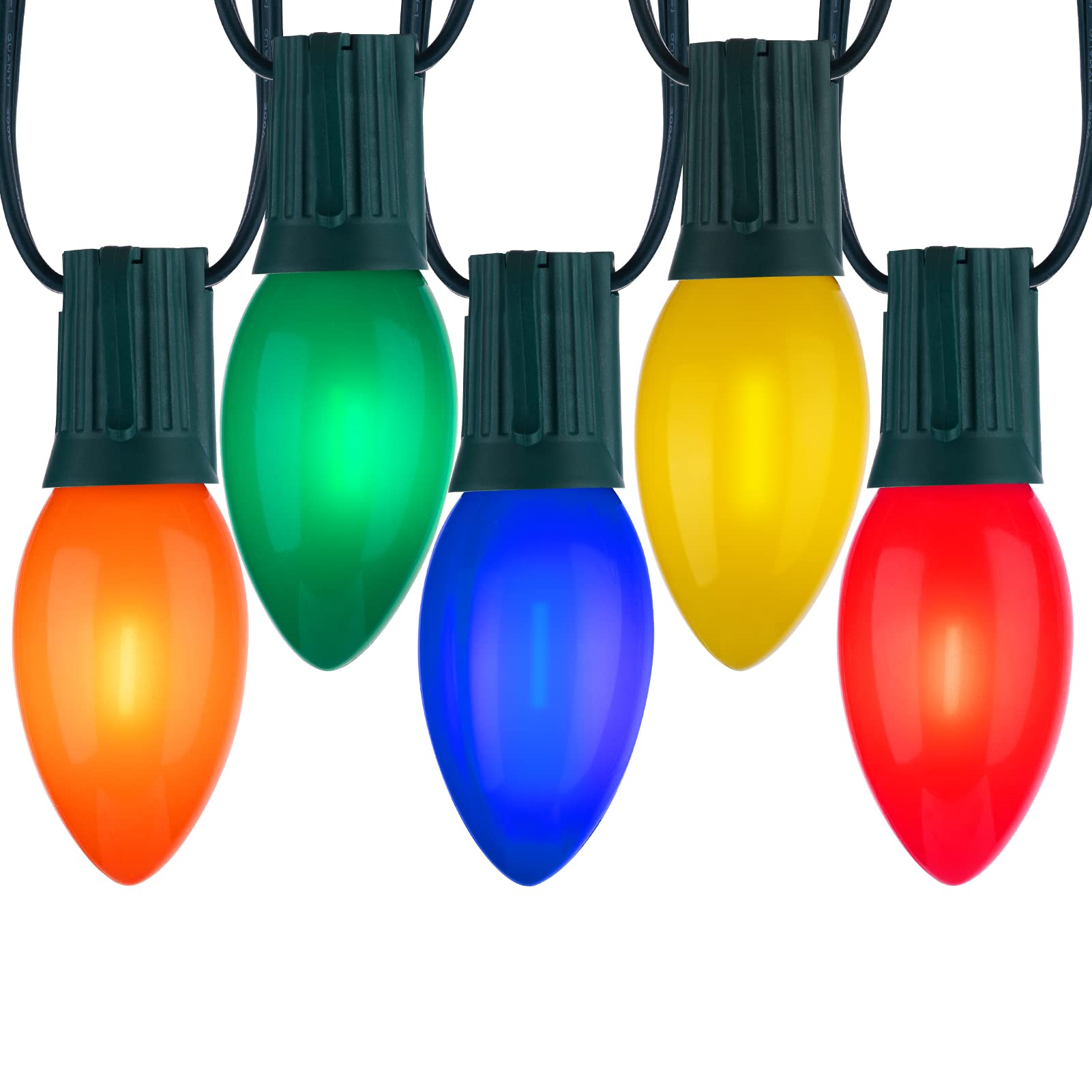 Vintage c9 led christmas lights outdoor multicolor 50 feet c9 string