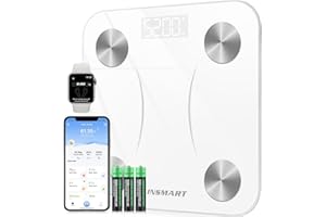 INSMART Smart Scale for Body Weight, Digital Bathroom Scale Bluetooth Body Fat Scale,Body Composition Analyzer with Smart APP Sync Weight Scale - White
