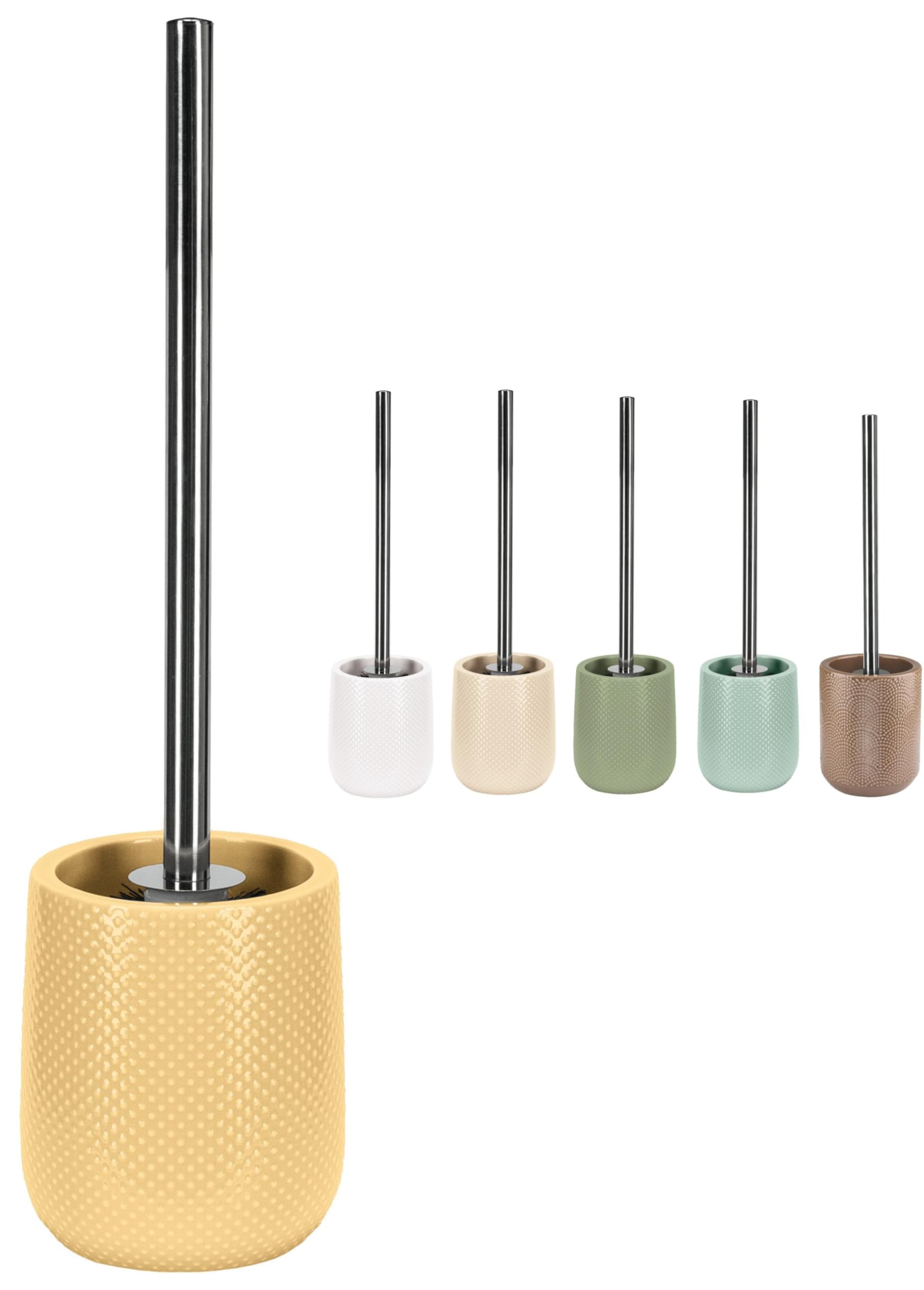 KW Luxury Ceramic/Porcelain/Stoneware Toilet Brush and Holder (Mustard Yellow)