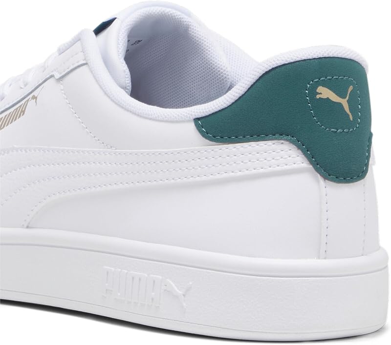 Unisex Smash 3.0 L Baskets, Puma White Malachite Puma Gold, 44 EU