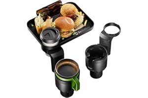 SodaRide Car Cup Holder Expander Large Size Detachable Food Tray, 1 for 3 Drink Holder Adapter with Solid Base - Fits Yeti, H
