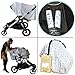 Leirai Carseat Canopy Set: Baby Stroller Cover + 2 Strap Covers for Newborn, 100% Cotton, Breathable, Boys and Girls, Babyshower Maternity Gift