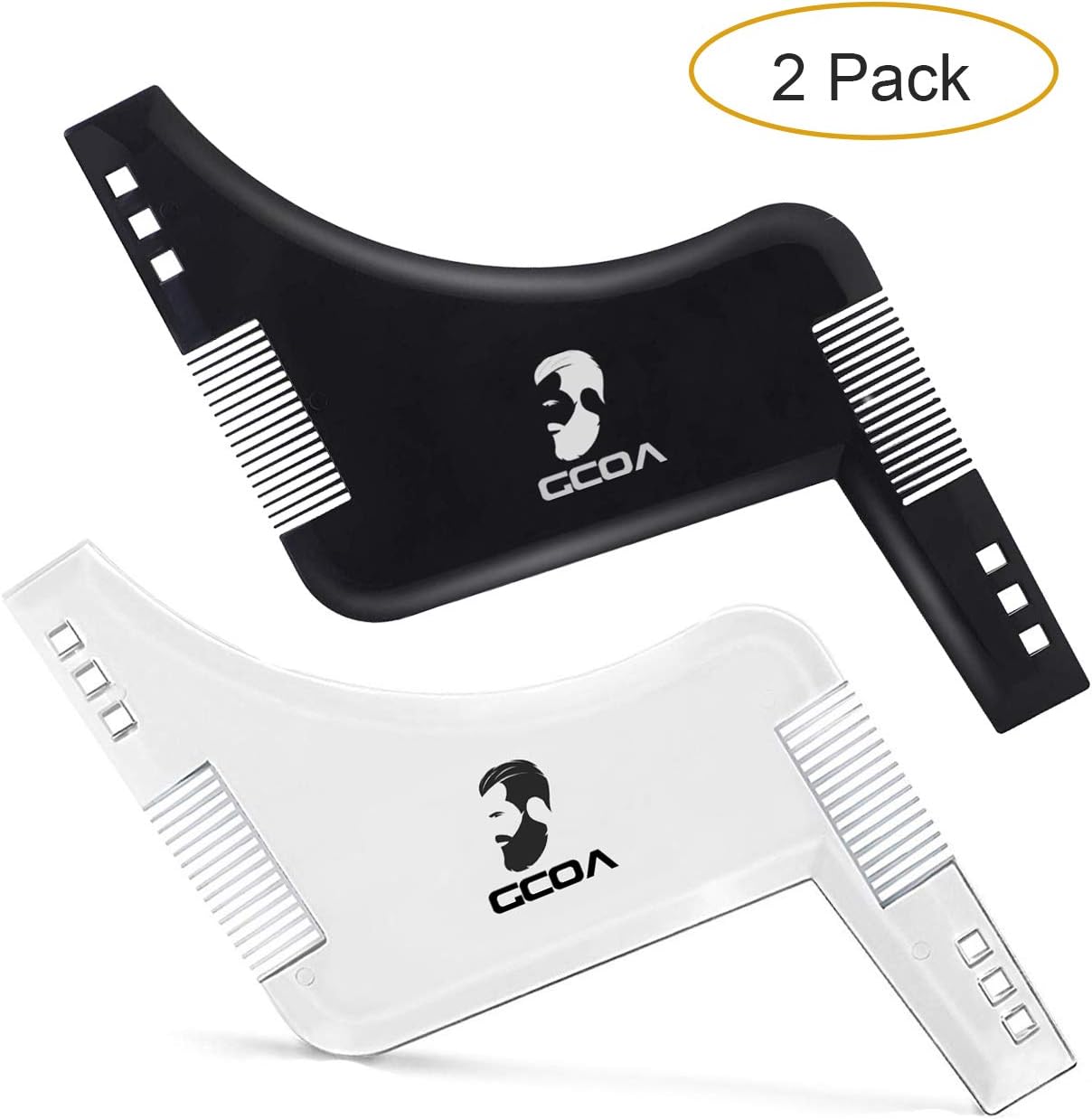 LABOTA 2PCS Beard Shaping & Styling Tool Template with inbuilt Comb for Perfect line up & Edging