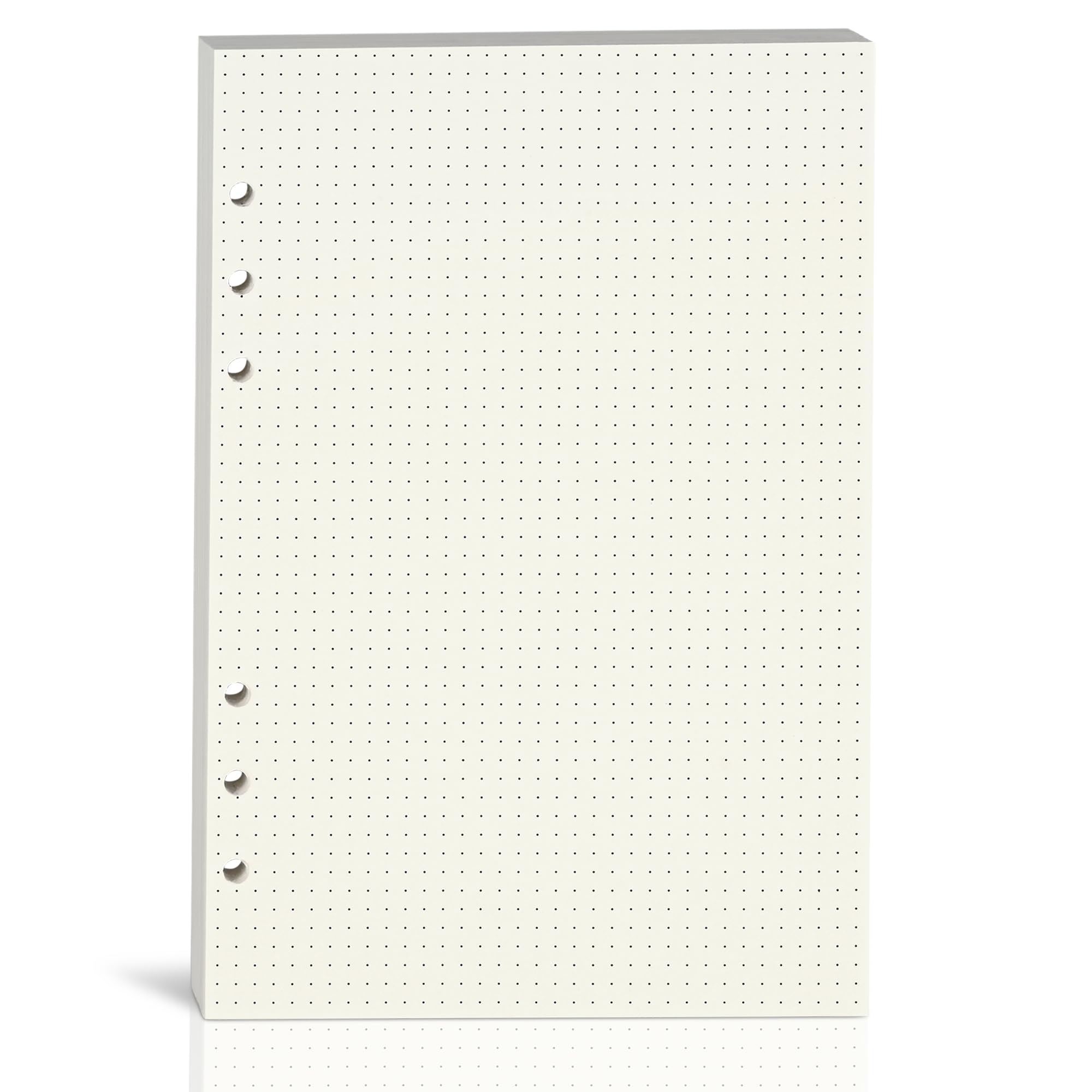 Bidponds A5 Dot Grid Paper,100GSM Thick,6-Hole Punched,A5 Dotted Paper Refill for Planner/Binders/Organizer,80 Sheets (160 Pages),8.25x5.6 Inch,Beige