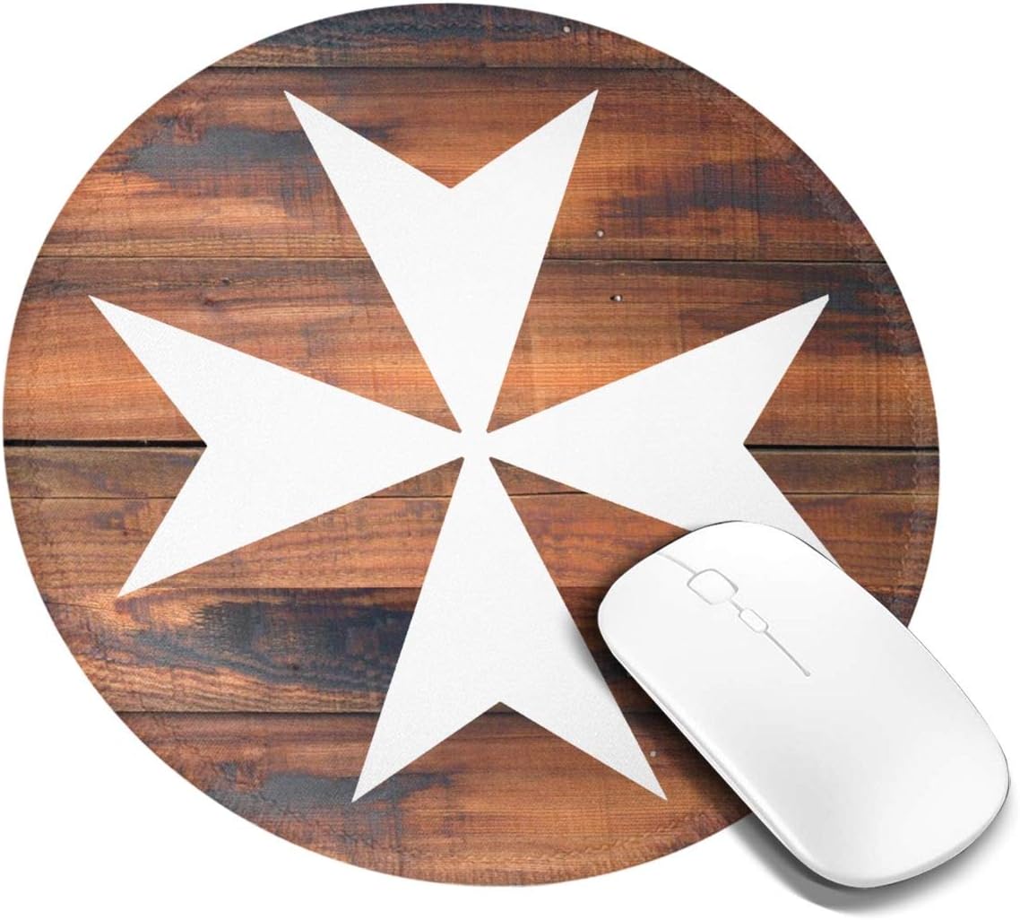Malta Maltese Amalfi Cross Round Gaming Mouse Pad NonSlip