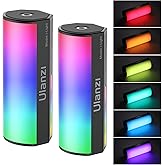 ULANZI 2 Pack Handheld Light Wand, 360° RGB LED Video Light for Photography, 2000mAh Rechargeable Light Stick for Video Shoot