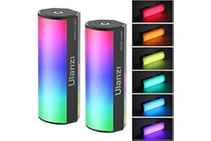 ULANZI 2 Pack Handheld Light Wand, 360° RGB LED Video Light for Photography, 2000mAh Rechargeable Light Stick for Video Shoot