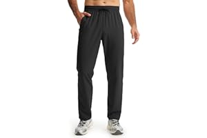 Libin Men's Lightweight Hiking Joggers Travel Pants Quick Dry Athletic Workout Lounge Pants with Zipper Pockets