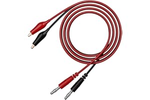 CZJZDZ 2pcs Banana Plug to Alligator Clip Test Lead Cable Line Wire, 4mm Banana Plug for Multi-Meter, Electrical Test Jumper Wire 100cm/3.3ft J.70056A