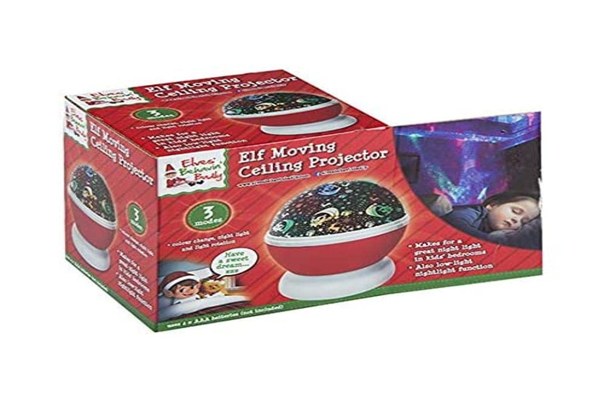 Elves Behavin' Badly Elf Moving Ceiling Projector Christmas Illustrations 3 Modes