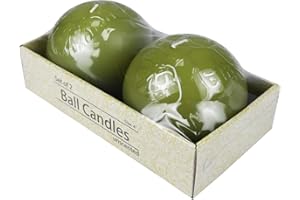 Zest Candle 2-Piece Ball Candles, 4-Inch, Sage Green