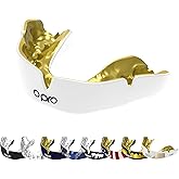 OPRO Instant Custom-Fit Mouth Guard, Dentist-Level Comfort, Protection & Fit - Moldable Mouthguard for Football, Boxing, Rugby, MMA, BJJ, UFC Mouth Piece- Includes Mouth Guard Case (White, Adult)
