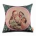 LINKWELL 45x45cm Shabby Chic Look Merry Christmas Collection Deer Christmas Tree Santa Claus Snowman Rabbit Burlap Pillow Case Cushion Cover (CC612)