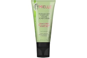 Mielle Organics Rosemary & Mint Sugar Exfoliating Scalp Scrub - Gentle Pre-Shampoo Dry Scalp Treatment for Oil & Product Buildup - Biotin Infused Non-Drying, Moisturizing Formula (6 Fl Oz)