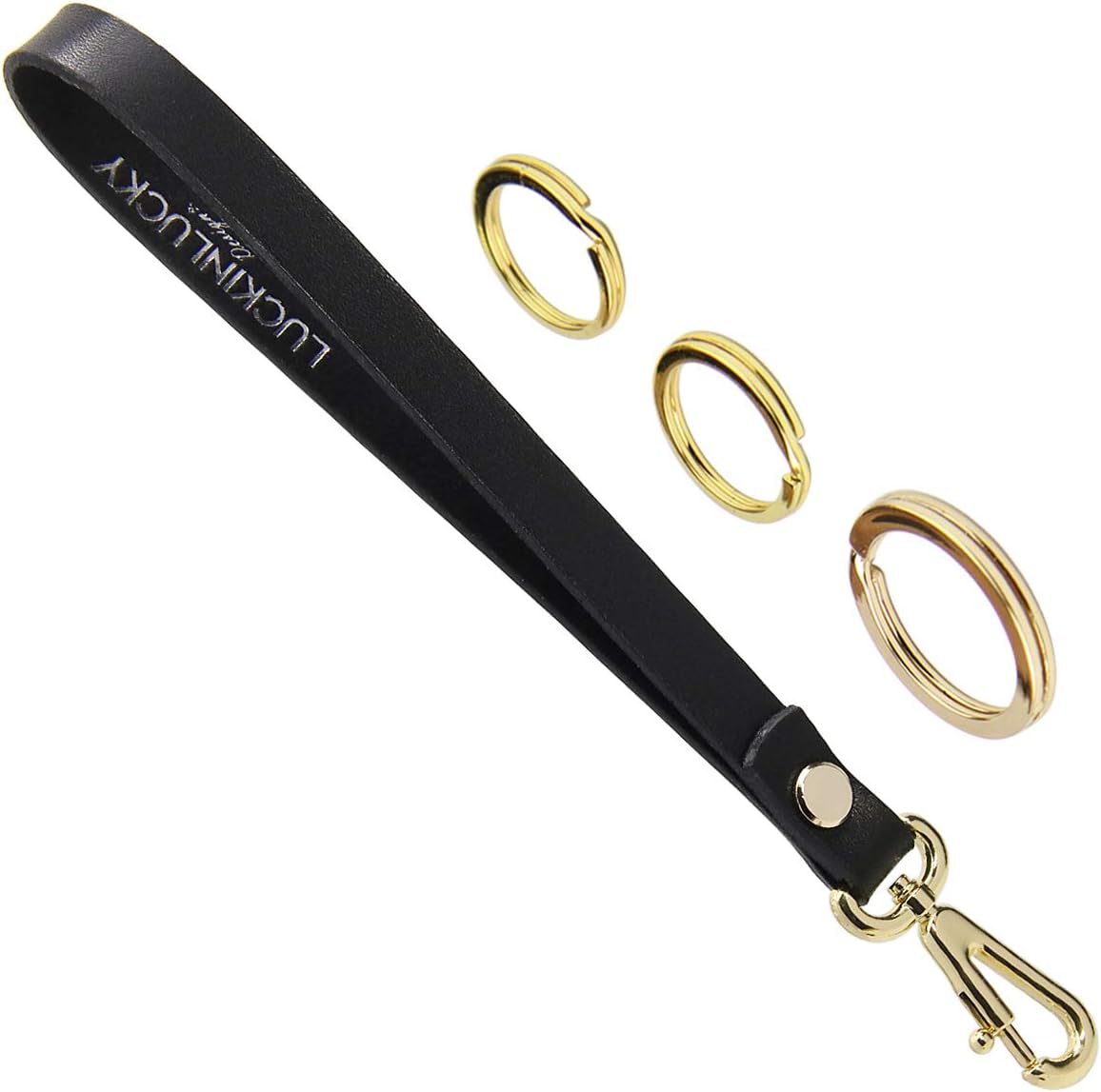 Wristlet Strap with Lock - Genuine Leather keychain, Wrist strap for Wallet/Keys/Purse/Clutch/Cellphone Wristlet