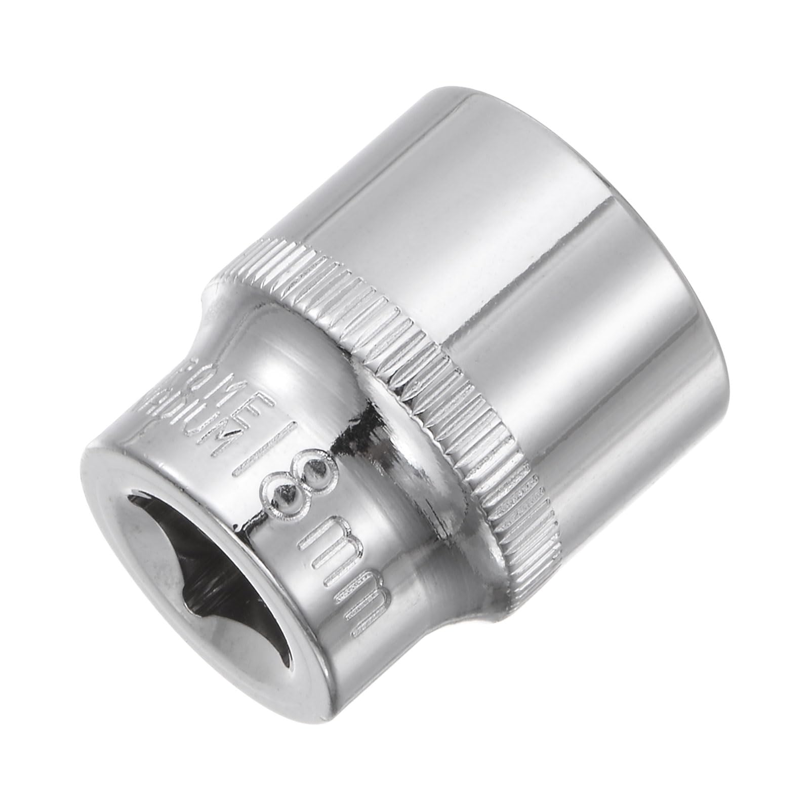Sourcingmap 3/8-Inch Drive 18mm 6-Point Shallow Socket, Metric, Cr-V