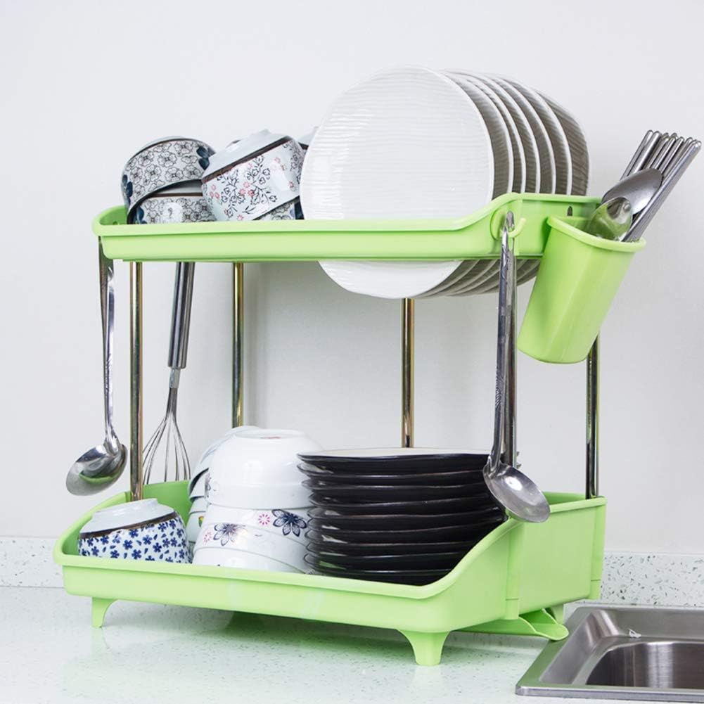 HAOLY Assembly Double Layer Dish Rack,kitchen Rack,plastic Drain Rack