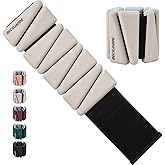 BECOJADDE Ankle Weights Set of 2 (1 lb/2 lb/3 lb Each) Adjustable Wrist Weights for Women Men Wearable Arm Leg Weight for Pilates, Running, Walking, Workout, Yoga