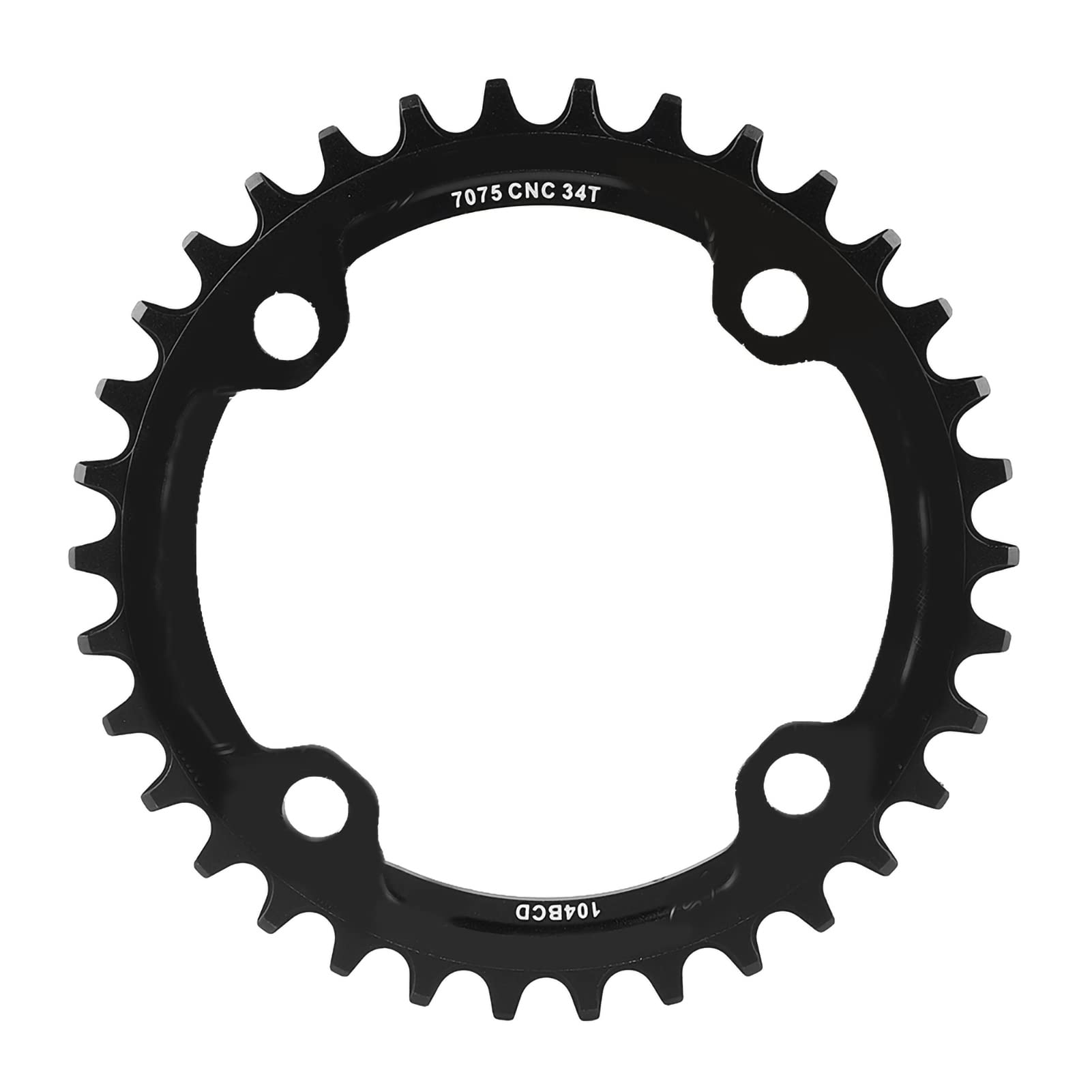 Dioche Bike Chainring, 32/34/36/38T BCD 104 Mountain Bike Steel Single Crank Chain Ring Repair Parts, Speed Single Chainring Suitable for Most Bicycle Road Bike Mountain Bike (34T-Black)