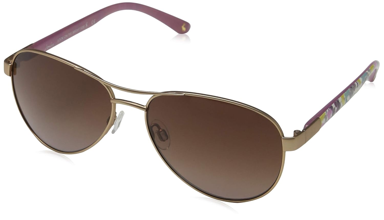 Joules Sunglasses Women's Cowes Sunglasses, Matt Rose Gold/Brown, 57