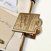 ANATTASOUL Vintage Library Card Travel Journal Clip for DIY Use | Vintage Journal Clips to Hold Journal Open Decorative Heavy Duty Notebook Clip for Notebook, Photo, Office Kitchen Home