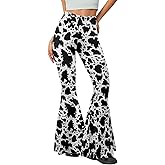 Flare Yoga Pants Women Elegant Funny Graphic Bell Bottoms Pants for Womens High Waisted Flare Leggings Stretch Trousers