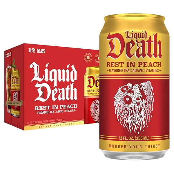 LIQUID DEATH ICED TEA – REST IN PEACH...