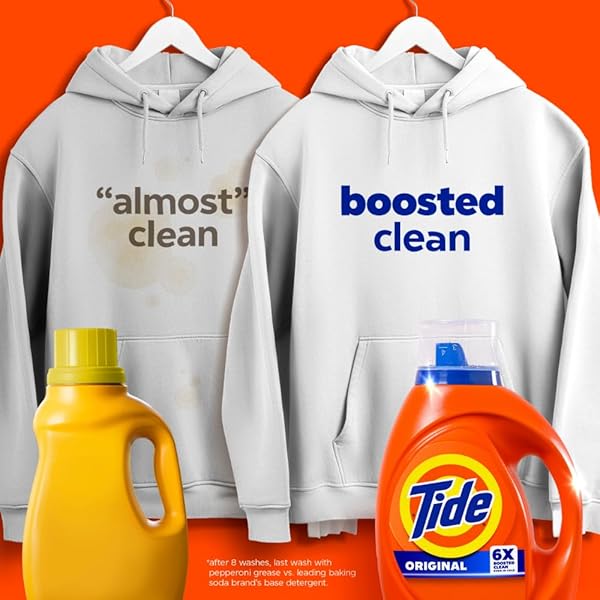 TIDE LAUNDRY DETERGENT LIQUID, ORIGINAL SCENT, 80 LOADS, 100 FL OZ, WORKS ON 100% OF COMMON STAINS, LAUNDRY SOAP, LIQUID LAUNDRY DETERGENT