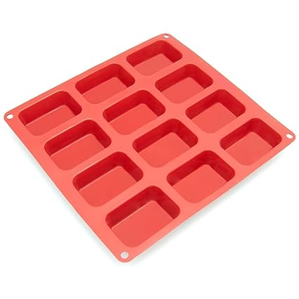 JoyGlobal Silicone All Purpose 12-Cavity Mould for Loaf, Red
