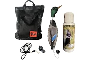 HuntEmUp Ultimate Waterfowl Dog Training Scent - with Dead Fowl Mallard Dummy, Mesh Bag, and Whistle & Lanyard