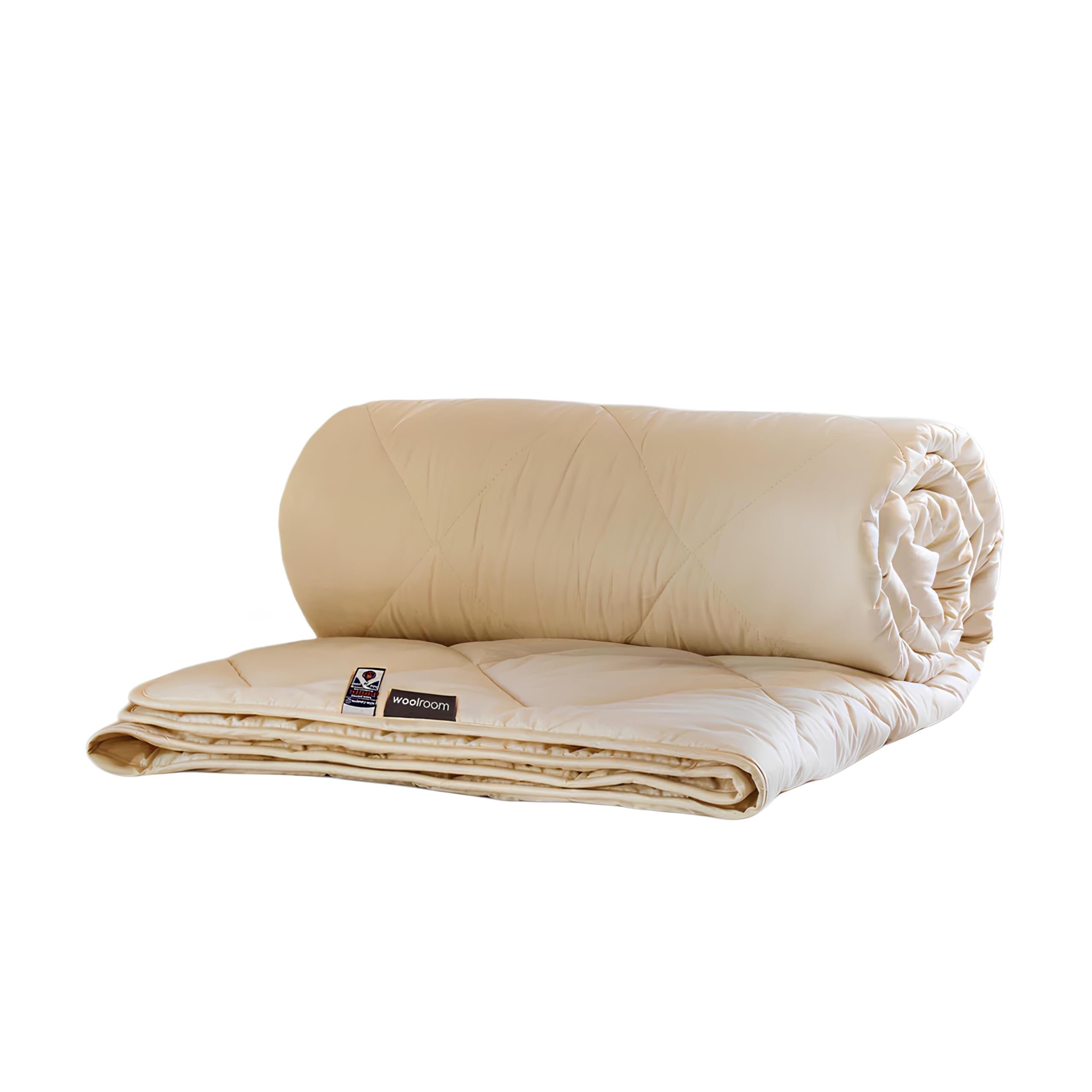 WOOLROOM DELUXE KING DUVET Natural Machine Washable Hypoallergenic Temperature Regulating British Wool 200T Organic Cotton - Light weight 2-5 Tog - UK King Bed W225 x L220cm