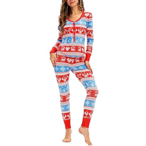 VEMOW Herbst Damen Schlafanzüge Elegante Frauen Passende Elch Lange Ärmel Weihnachts Party Lässig Tägliche Pyjamas Set Top Bl