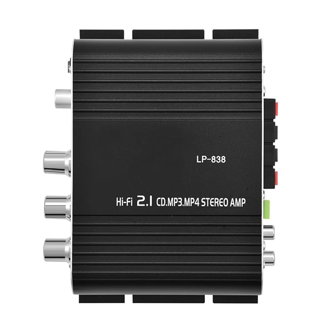 Richer-R Mini HiFi Verstärker, 2.1CH HiFi Stereo Audio Car Amplifier Bass Endstufe Verstärker,MP3/MP4/CD/Radio/DVD/RCA Mini H