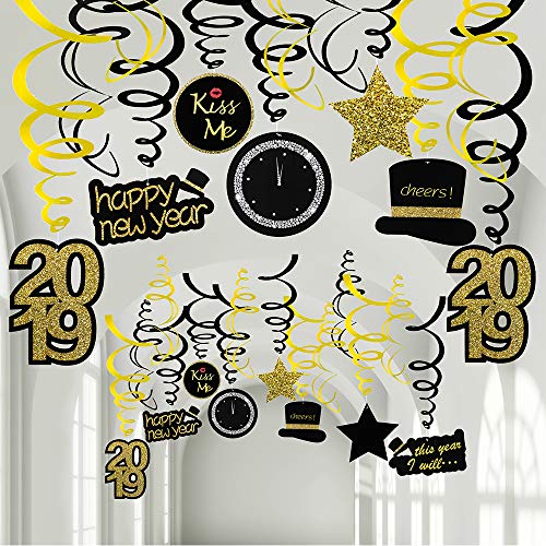 image for Windiy 30 Pcs New Year Hanging Swirl Decorations Party Swirls Hanging 