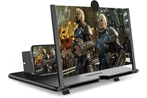 Mobile Phone Screen Magnifier, 3D HD Mobile Magnifier Projector Screen for Movies and Videos, Foldable Phone Stand with Scree