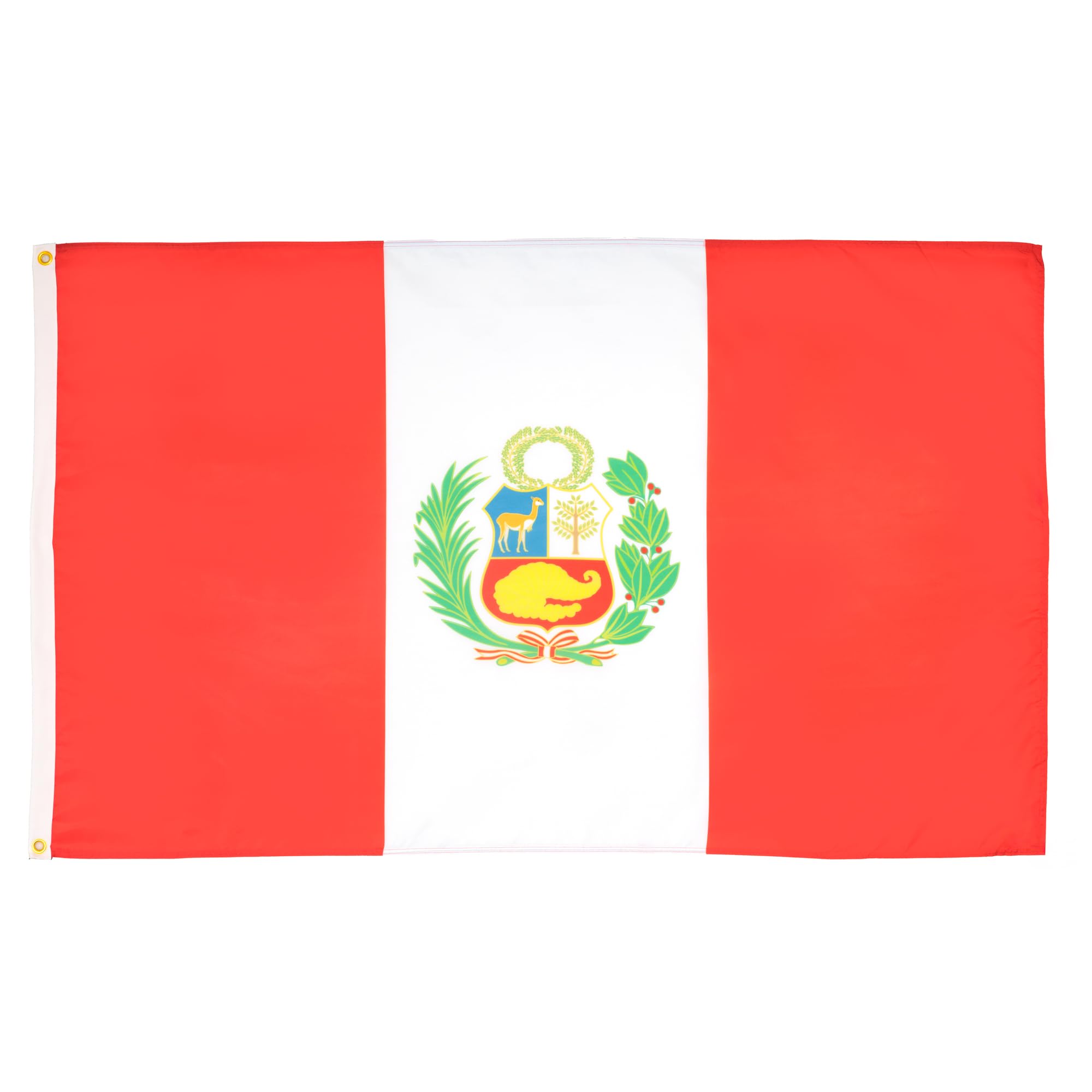 AZ FLAG - Peru Flag - 2x3 Ft- 100D Polyester Peruvian Banner with Two Metal Grommets - Fade Resistant - Vivid Colors - 2' x 3' Feet - 90x60 Cm — image 1