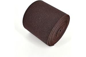 EQARP 1 Roll Flat Elastic Cord 1.5-Inch Wide by 3-Yard Double-Side Twill Elastic Band(#26 Dark Coffee)