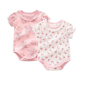 女の子 新生児 0 12m Hapipana 3枚セット 綿100 半袖 ロンパース 夏