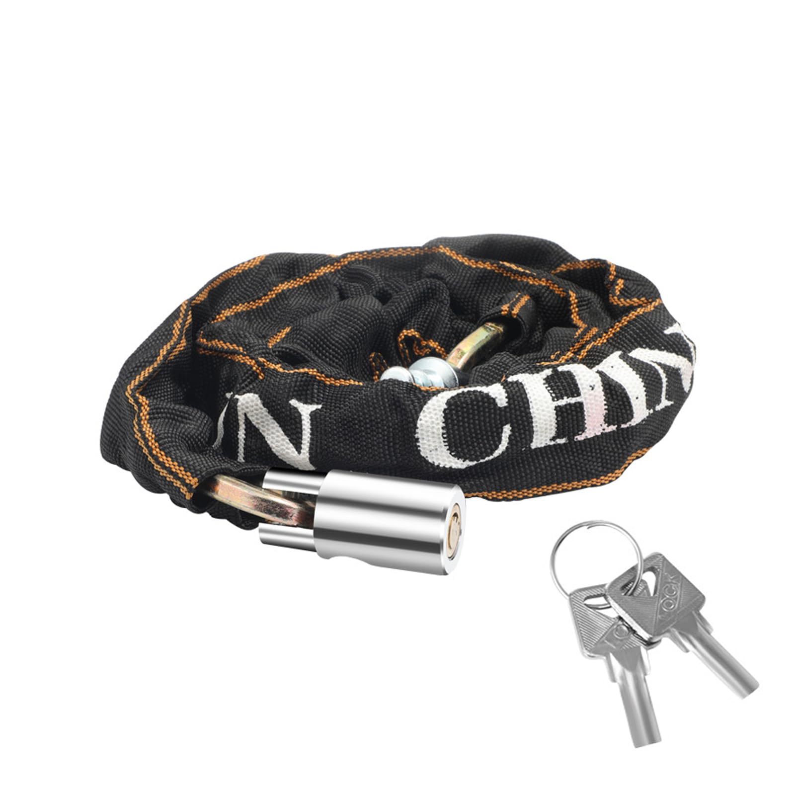 Bike Chain Lock, 80cm Bike Bicycle Wheelchair Lock,Heavy Duty Bicycles Lock,Chain Locks,High Security Cycling with 2 Keys, Anti-Theft Locks Chain for Bicycle,Bike Motorcycle, Door, Gate, Fence,