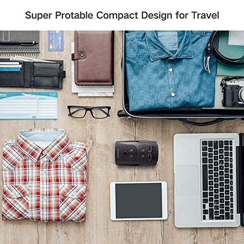 DOACE 2000W Travel Voltage Converter Hair Dryer, Hair Straightener, Flat Iron, 220V to 110V Transformer, Universal Adapter 4-Port USB UK/AU/EU Wall Charger Cell Phone Camera Laptop