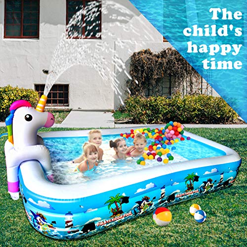 Inflatable Pool, 120" X 72" X 22" Family Full-Sized Inflatable Lounge Pool for Kids, Toddlers, Infant & Adult for Ages 3+, Swimming Pools Above Ground, Outdoor, Garden, Backyard, Summer Water Party - Image 3