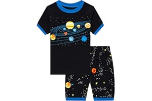 Akyzic Little Boy Short Pajamas Sets for Toddler Sleepwear Summer 2 Piece kids Pjs 2-7T