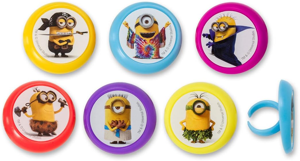 CakePicke cake cupcake topper Minions Evolution Cupcake Rings - 12 Ct
