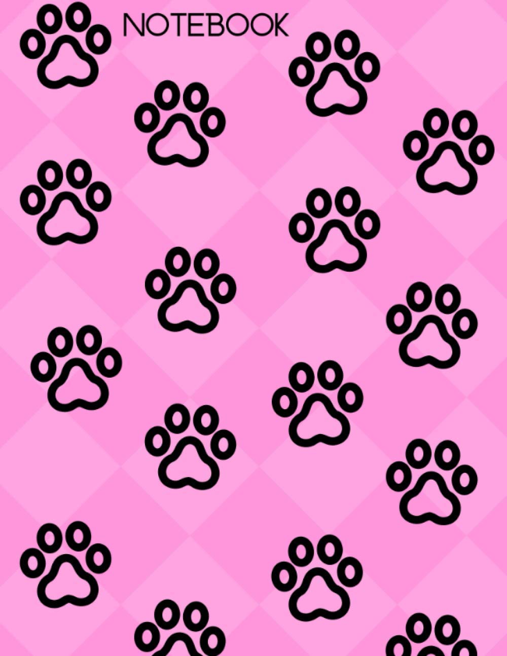NOTEBOOK - DRAW AND WRITE: 60/40 LINED AND BLANK - PUPPY PAWS PINK 8.5 X 11 99 pages