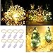 Pack of 8pcs 20LEDs Micro Starry Moon Lights on Silver Extra Thin Copper Wire, 2 x CR2032 Batteries Required and Included, 3.5 Ft (1m) for DIY Wedding Centerpiece(Warm White)