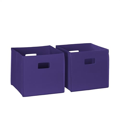 RiverRidge Home Storage Set Folding Bin, Dark Purple