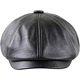 MINAKOLIFE Mens Gatsby Ivy Collection Classic Newsboy Cabbie Applejack Leather Hats Caps