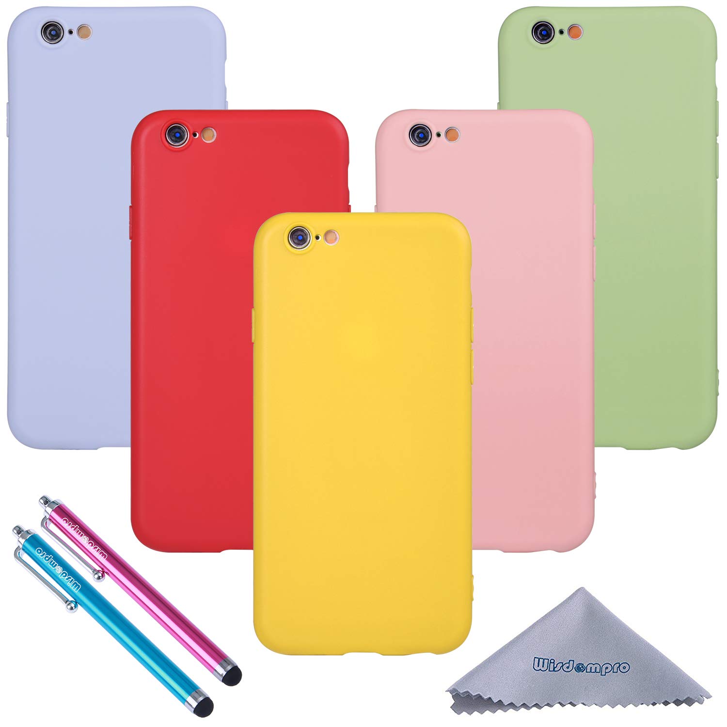 Wisdompro Iphone 6 Case Iphone 6s Case Bundle Of 5 Pack Extra Thin Slim Jelly Soft
