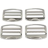 DGOL 1-1/2 inch Heavy Duty Metal Zinc Alloy Ladder Lock Slider Adjuster Webbing Release Buckles 6pcs (Silver)